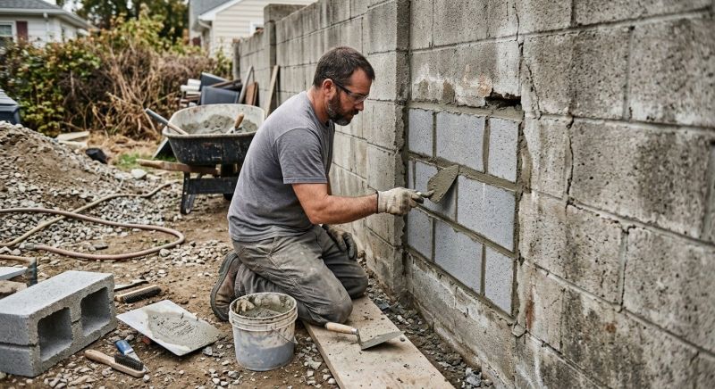 Cinder Block Wall Repair in Snohomish County, WA