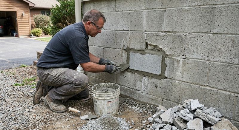 Cinder Block Wall Repair in Mukilteo, WA